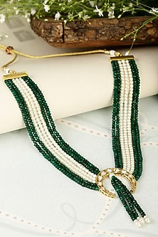 Gold Finish Beaded Necklace Set