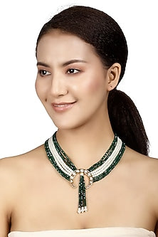Gold Finish Beaded Necklace Set