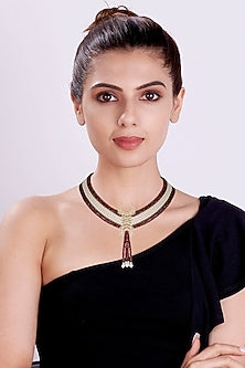 Gold Finish Beaded Necklace Set