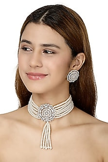 Gold Finish Meenakari Necklace Set