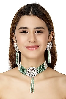 Gold Finish Meenakari Necklace Set
