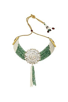 Gold Finish Meenakari Necklace Set
