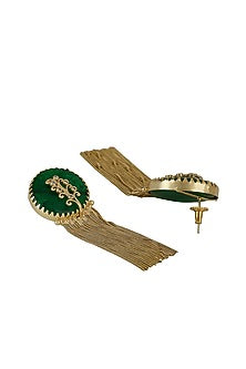 Gold Finish Synthetic Stone Dangler Earrings