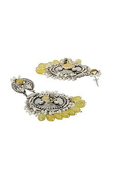 Silver Finish Onyx Dangler Earrings
