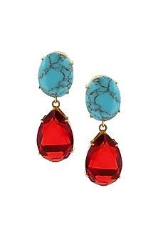 Gold Finish Onyx Earrings