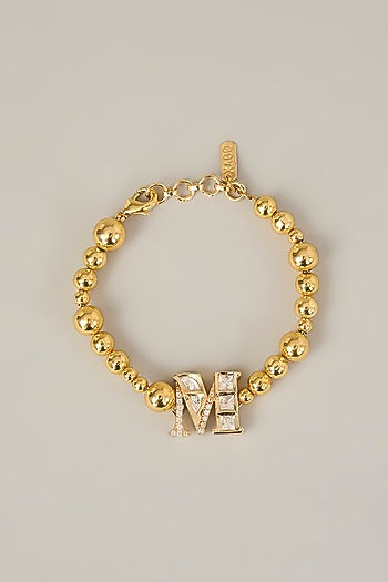 Gold Finish Kundan Polki & Pearl Bracelet