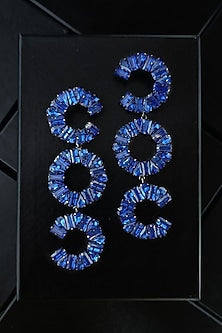 Black Rhodium Finish Dangler Earrings