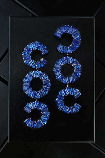 Black Rhodium Finish Dangler Earrings