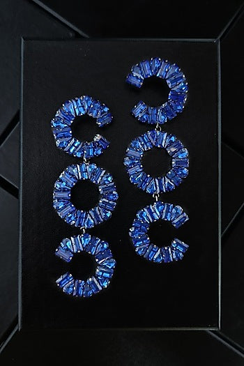 Black Rhodium Finish Dangler Earrings