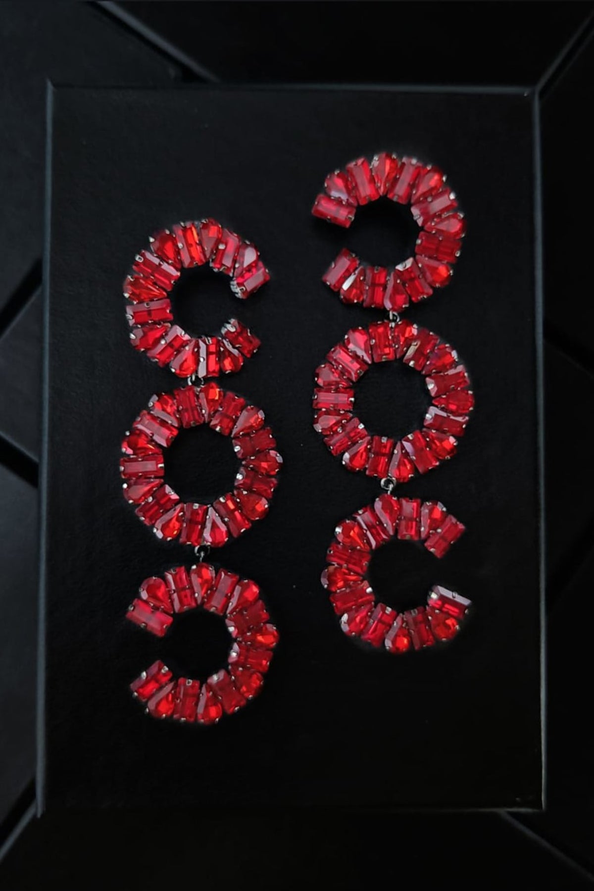 Black Rhodium Finish Dangler Earrings