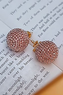 Gold Finish Zirconia Stud Earrings