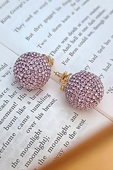 White Finish Zirconia Stud Earrings