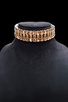 White Finish Crystal Choker Necklace
