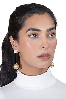 Gold Plated Freshwater Pearl Dangler Earrings