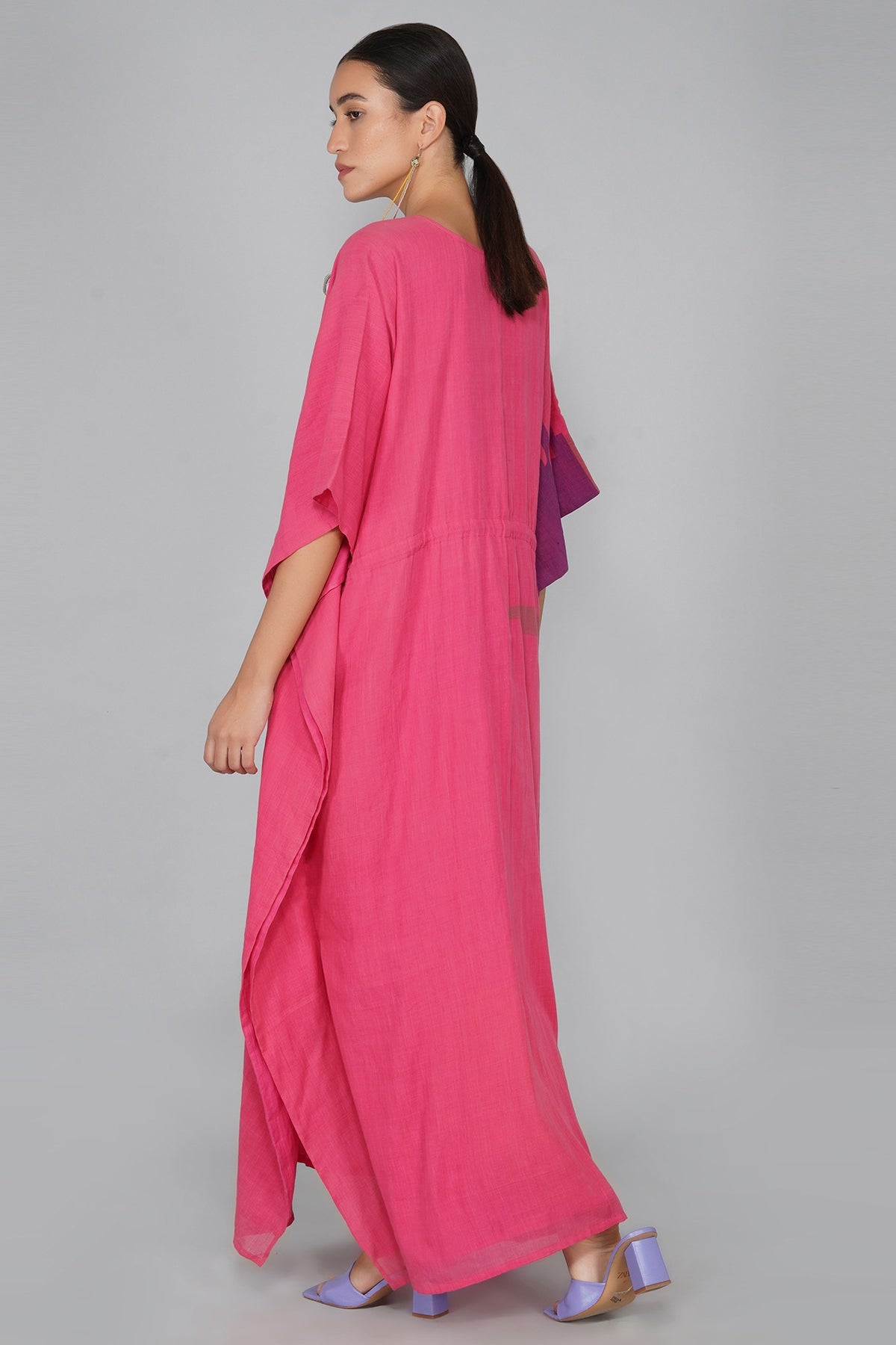 Pink Kaftan With Drawstrings