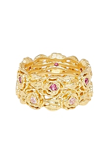 Gold Plated Pink Cz Ring