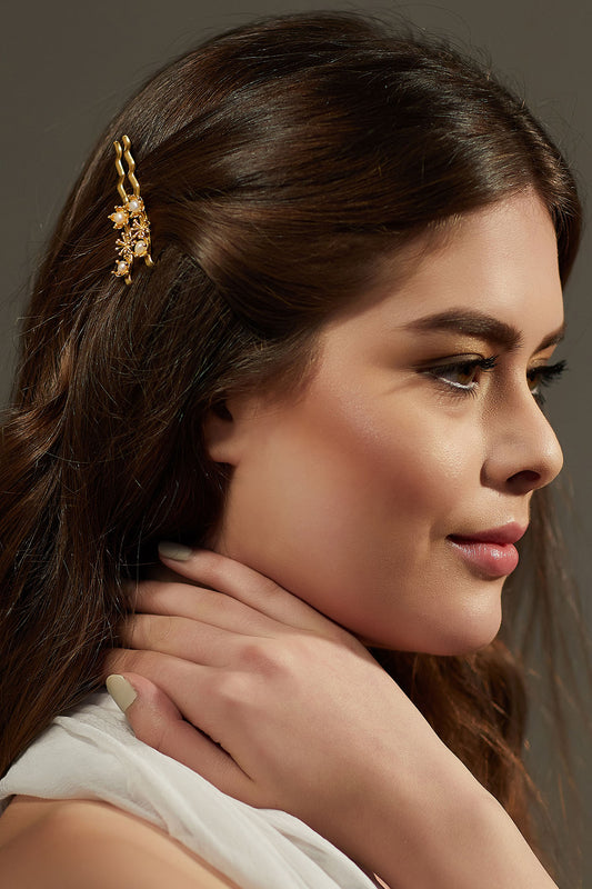 Gold Plated Pearl Hairclip