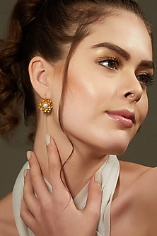 Gold Plated Pearl Earrings