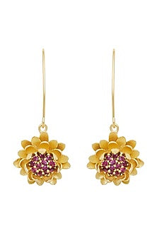 Gold Plated Pink Cz Earrings