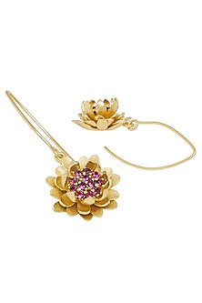 Gold Plated Pink Cz Earrings