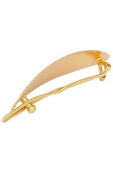 Gold Plated Lilac Enameled Hair Clip