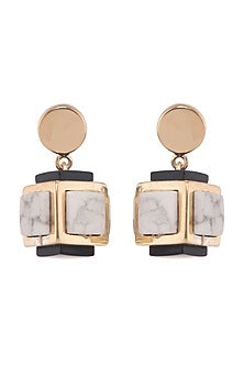 Gold Finish Black Onyx Drop Earrings