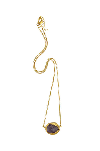 Gold Plated Amethyst Necklace