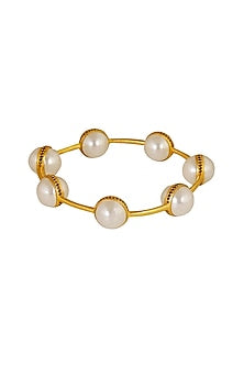 Gold Plated Pearl Bangle
