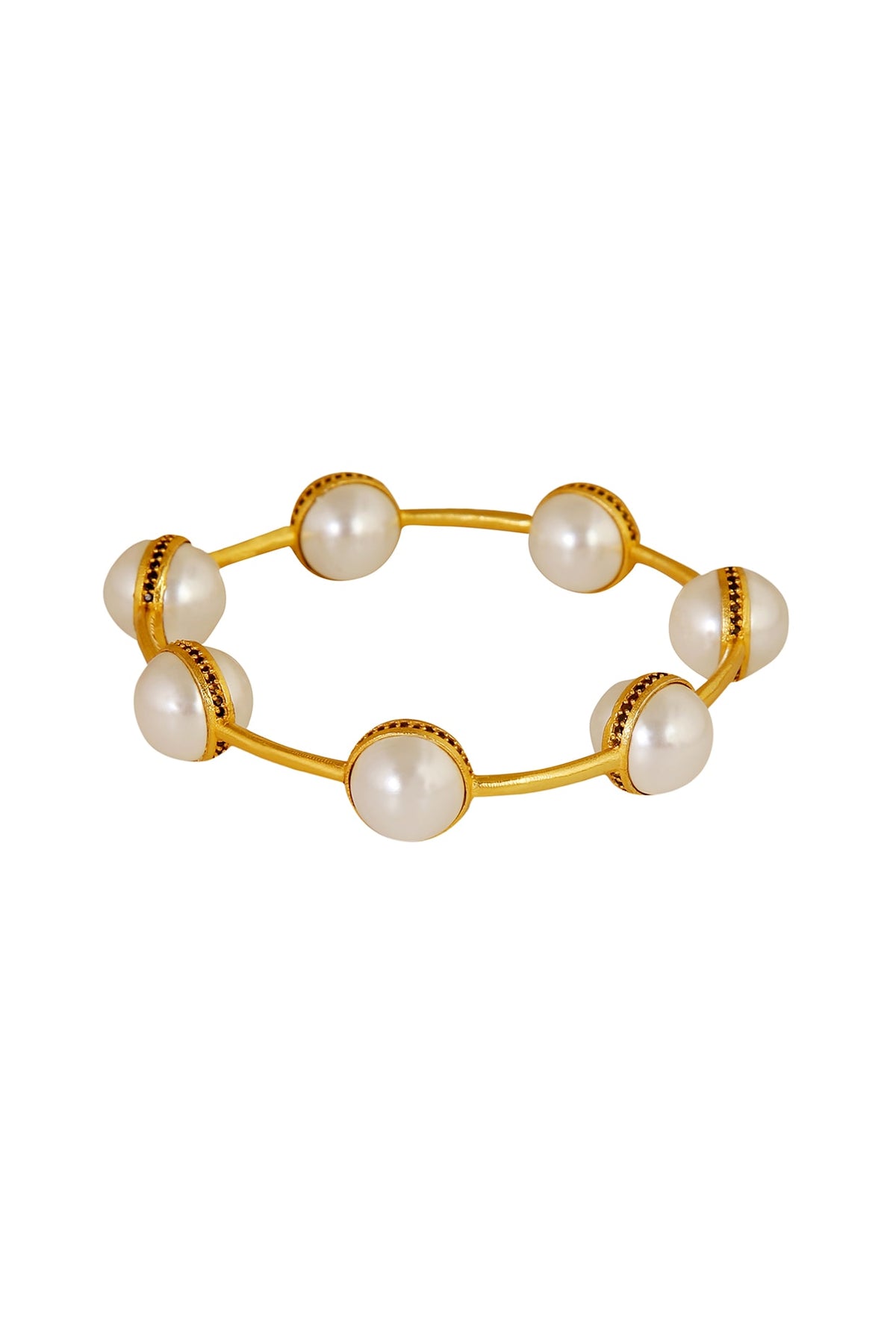 Gold Plated Pearl Bangle