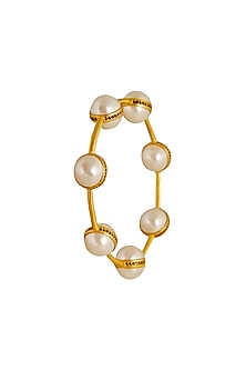 Gold Plated Pearl Bangle