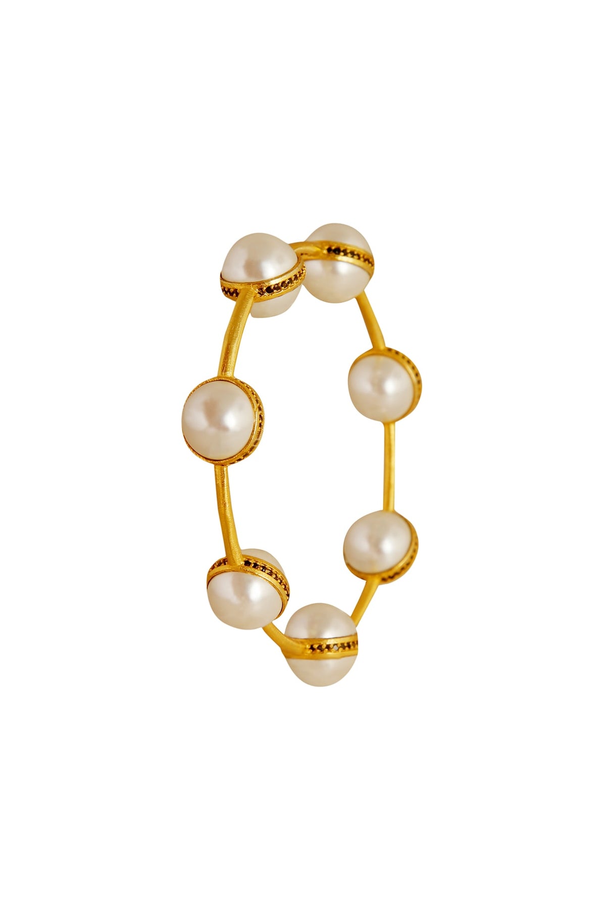 Gold Plated Pearl Bangle