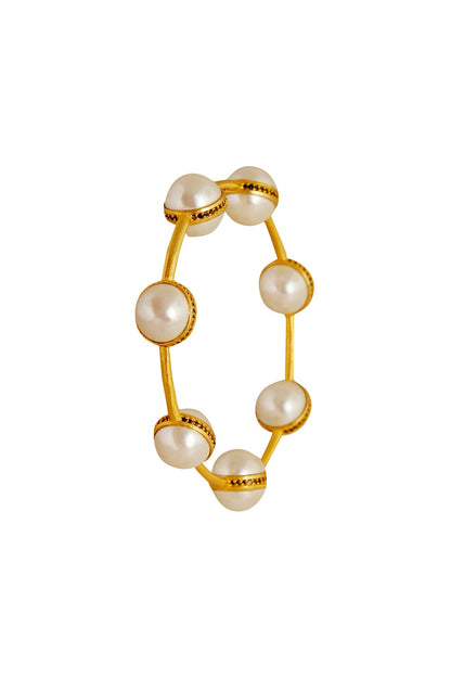 Gold Plated Pearl Bangle
