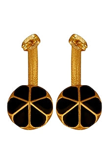 Gold Plated Black Onyx Earrings