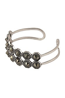 Black Rhodium Finish Pyrite Bracelet