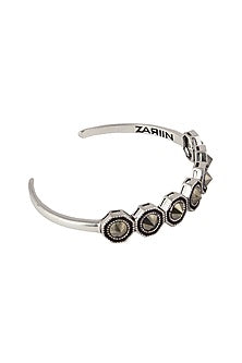 Black Rhodium Finish Pyrite Bangle
