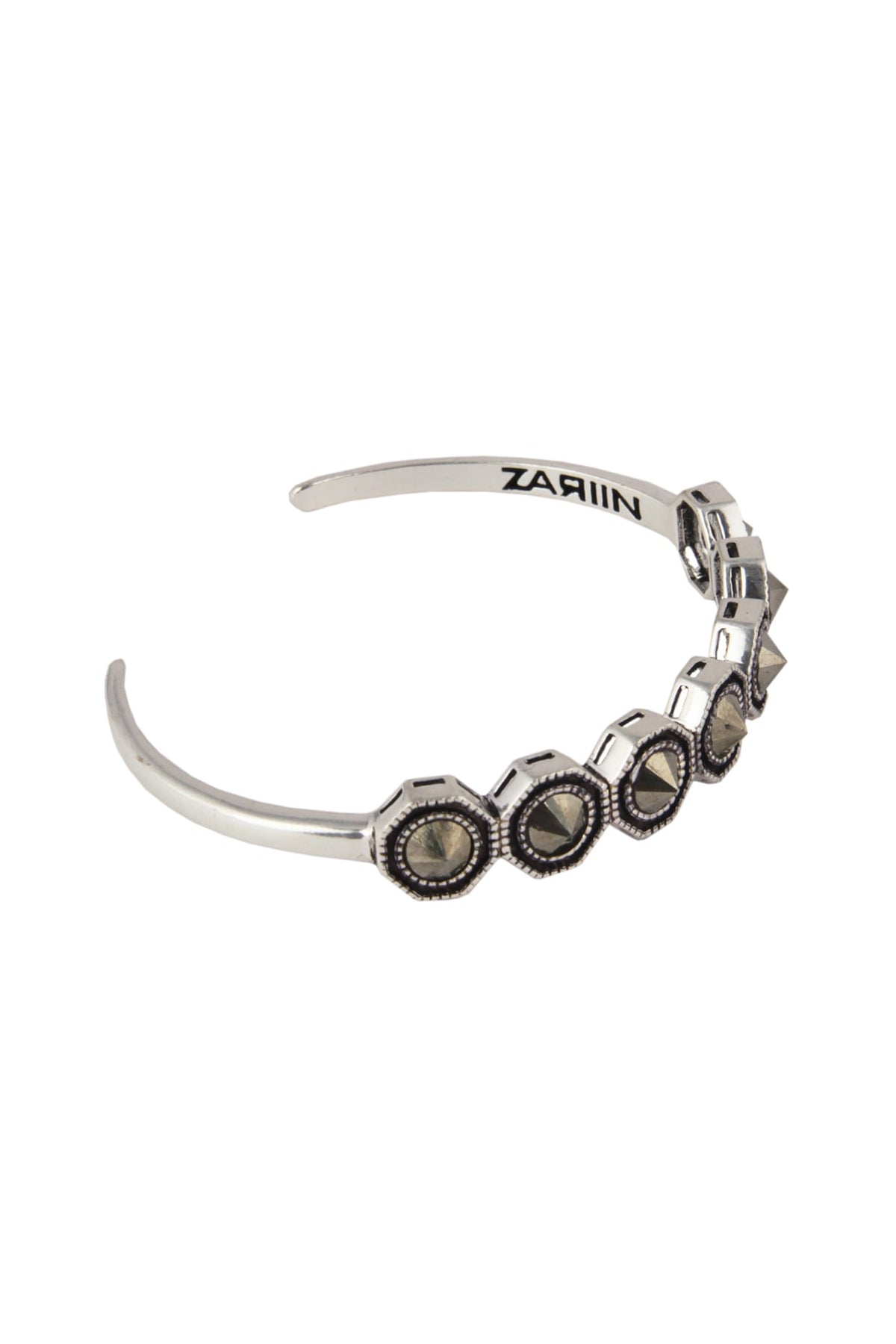Black Rhodium Finish Pyrite Bangle