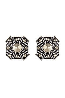 Black Rhodium Finish Stud Earrings