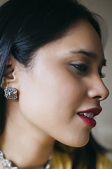 Black Rhodium Finish Stud Earrings