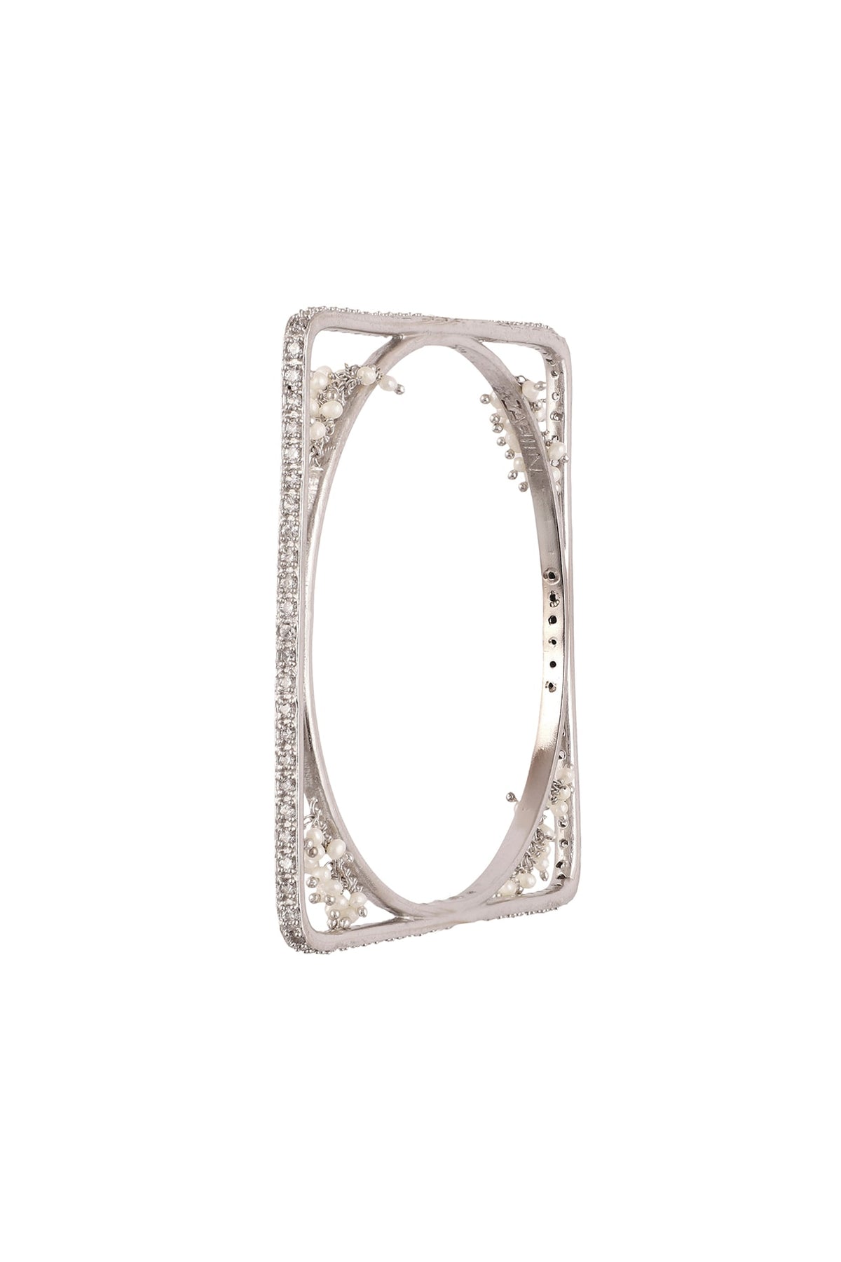 Black Rhodium Finish Cubic Zirconia Bangle