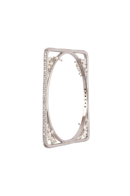 Black Rhodium Finish Cubic Zirconia Bangle