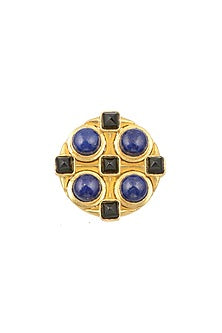 Gold Plated Blue Lapis Brooch