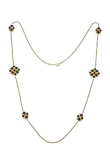 Gold Plated Malachite Long Necklace