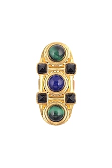 Gold Plated Malachite Ring