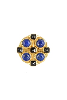 Gold Finish Black Onyx Ring