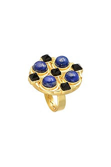 Gold Finish Black Onyx Ring