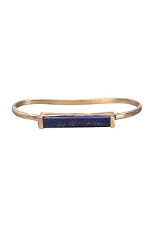 Gold Finish Blue Lapis Cuff Bracelet