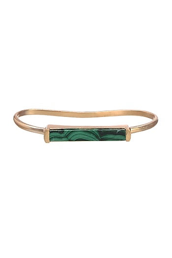 Gold Finish Malachite Cuff Bracelet