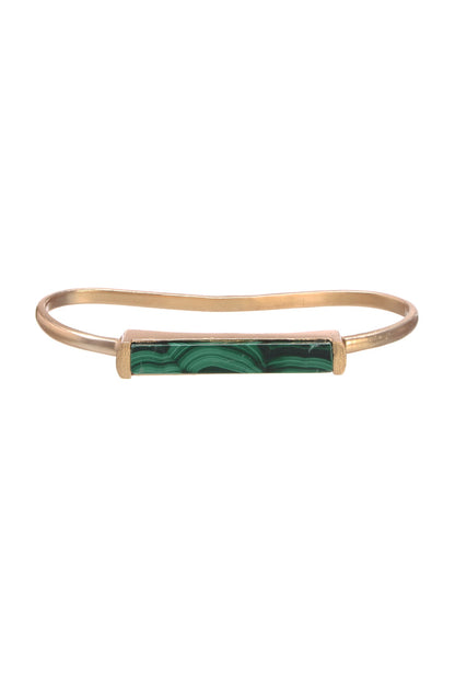 Gold Finish Malachite Cuff Bracelet