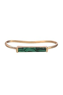 Gold Finish Malachite Cuff Bracelet