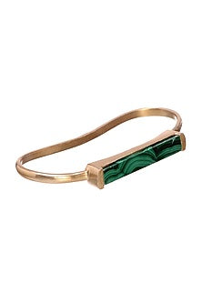 Gold Finish Malachite Cuff Bracelet